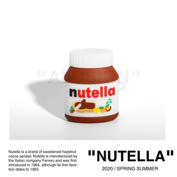 

case for Airpods nutella hazelhut chocolate SOFT Silicone interesting funny food style protective cover headset case with hook
