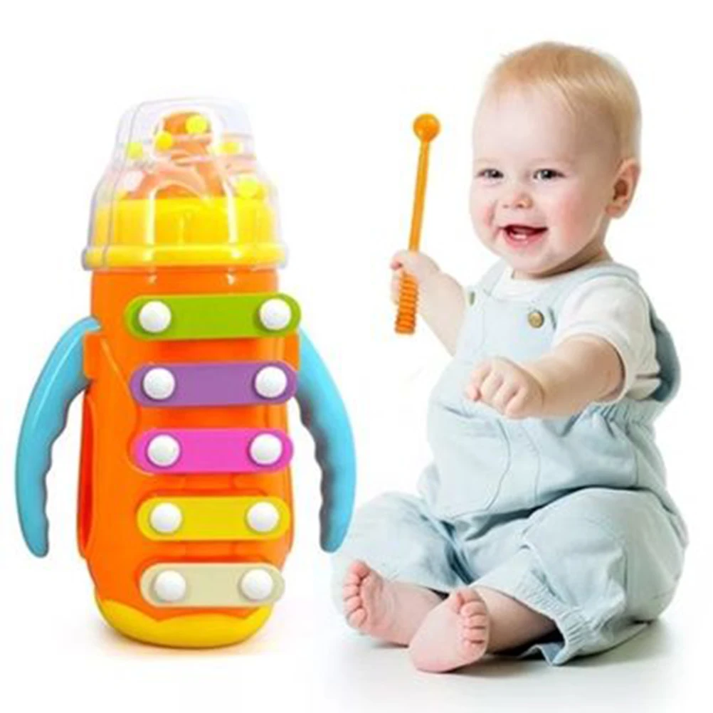 Детские Обучающие музыкальные игрушки 3 шт. 5-Note ксилофон игрушки бутылочка для кормления музыкальный инструмент Ранние развивающие игрушки