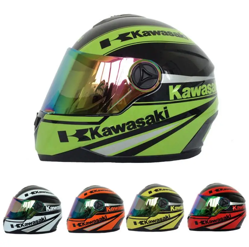 PER Kawasaki Moto Casco da corsa professionale Classico verde degli uomini  di/delle Donne di Personalità del Motociclo Casco di sicurezza Del Casco|Helmets|  - AliExpress