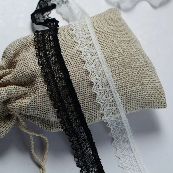 

15 мм/17 мм ширина 5 метров черный/белый хорошее качество полиэстер эластичная кукольная одежда кружевная отделка X1272