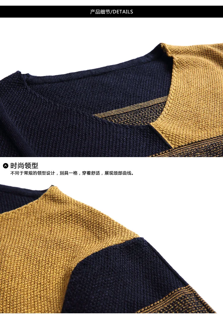 Fdfklak New Pullover Man Casual Korean V-Neck Men's Sweater Knitted Bottom Shirt Pull Noel Homme Long Sleeve Thick Sweaters