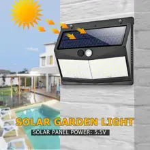 Уличный солнечный светильник 108LED с датчиком движения PIR, настенный светильник, водонепроницаемый энергосберегающий светильник для сада, лампа для безопасности, Прямая поставка