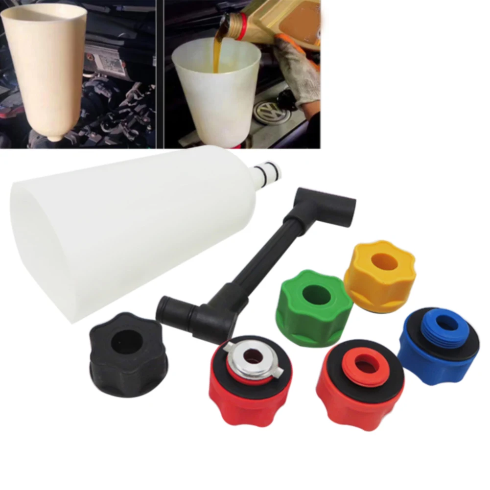 

8pcs Universal Filling System Engine Tool Auto Hands Free Repair Oil Funnel Set Car Topping Up Filter Tool Plastic Spillproof