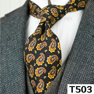 Галстуки с принтом винтажный узор абстрактный характер многоцветный 10 см мужской галстук шелк печать ручная работа уникальный - Цвет: T503