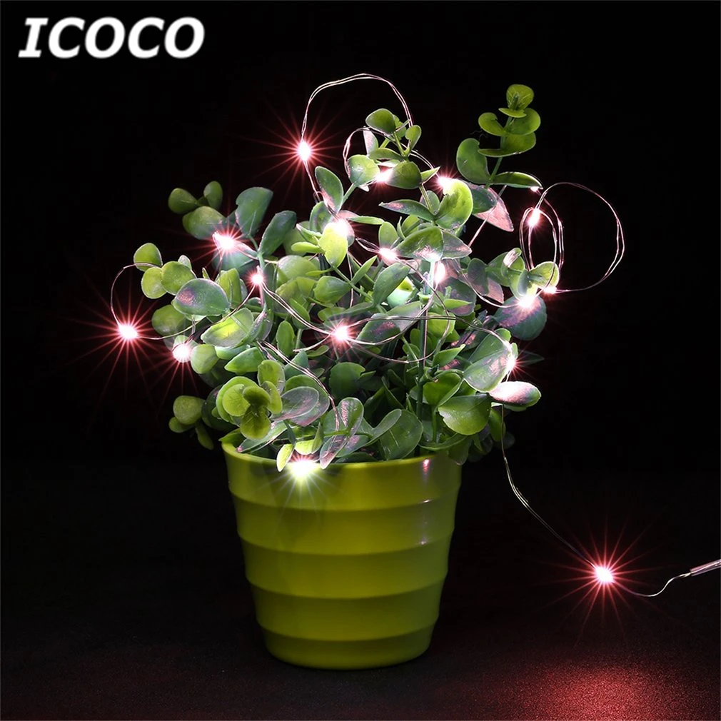 #Best ICOCO 2 3 5 10m LED 3AA Battery Silver Wire String Light Fairy Lamp for Festival Christmas Holiday Party Weddin Decor Drop Ship