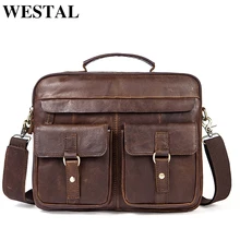 WESTAL портфель мужской мужские кожаные сумки мужская натуральная кожа кожаная сумка для ноутбука сумка деловая мужская сумка под документы мужская