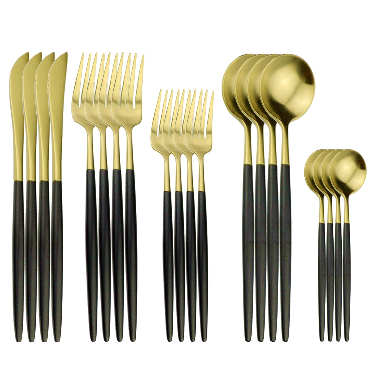 Набор столовой посуды из черного золота 20 шт. нож вилка чайная ложка набор