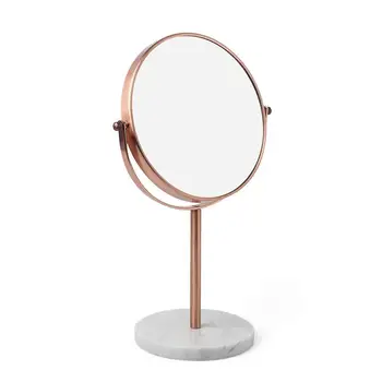 

Marble Base Mirror Pure A Grade Copper Inlay Bathroom Decorative Mirror Natural Stone Holder