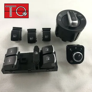 

Chrome Headlight Switch+Power Window Master Switch For Golf 5 6 Mk5 6 Passat B6 Touran SEAT 5ND941431B 5ND959855 5ND959857