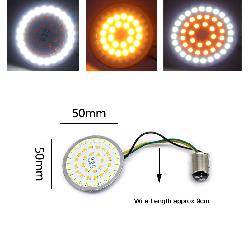 

1 Pair Motorcycle LED Brake Light White Yellow DC 12V Motorbike Turn Signal Light for Harley Davidson Scooter Motor Indicator