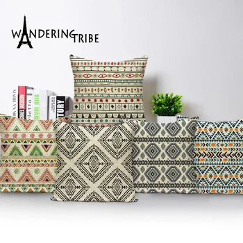 

Stripe Bohemian Style Geometric Home Decorative Throw Pillow Covers Linen Cushion Cover Case Cojines Decorativos Para Sofa Cases