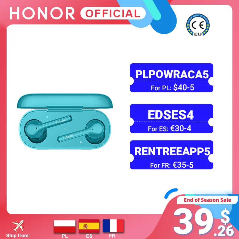 Беспроводные наушники Honor FlyPods 3 Magic TWS с тремя микрофонами шумоподавление Bluetooth 5 0