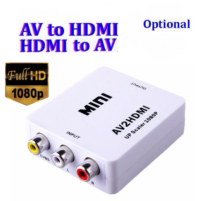 HDMI vers RCA/1080P HDMI vers AV/3RCA Convertisseur, Haute Définition  Répartiteur Audio Vidéo, Adaptateur Composite pour TV/VHS/VCR/DVD/PAL/NTSC,  Mâle