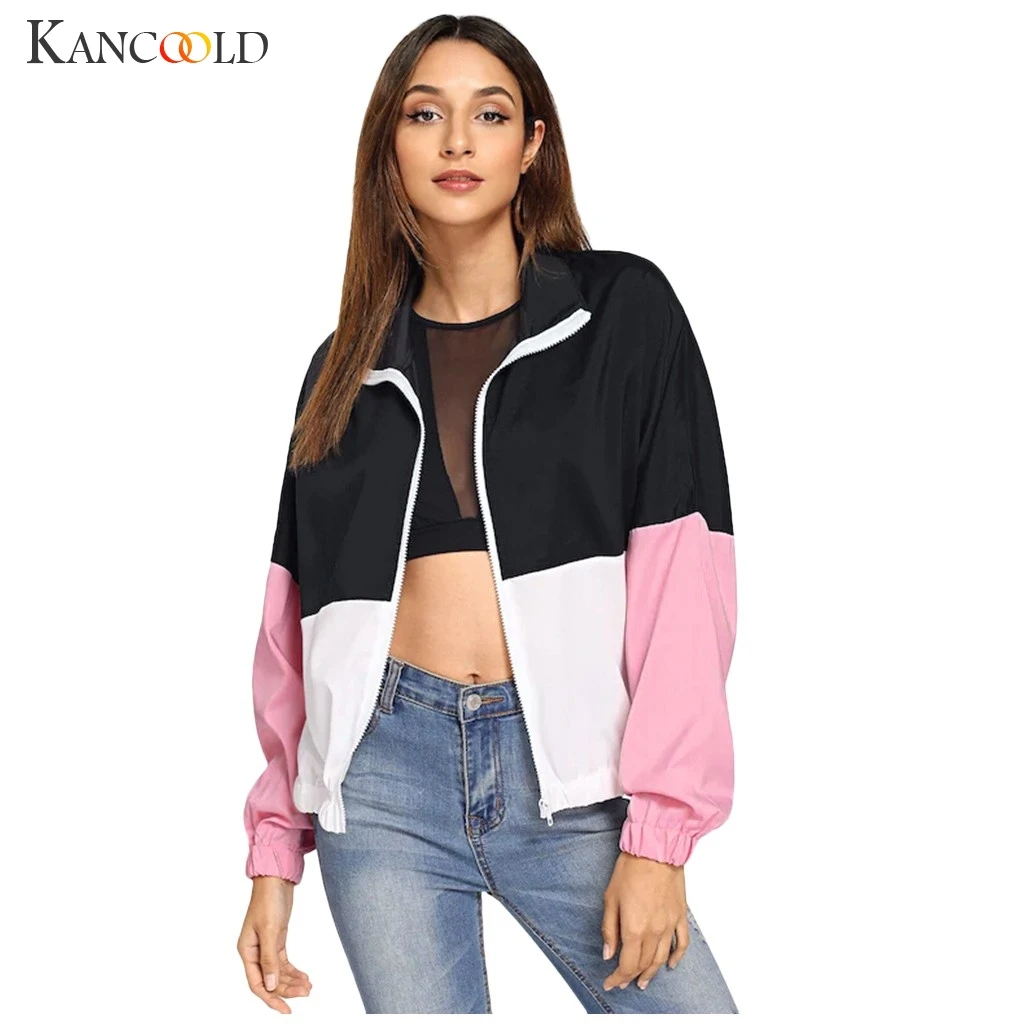 

KANCOOLD coats RETRO LEISURE Patchwork Rain Outdoor Waterproof Hooded Raincoat Windproof new coats and jackets women 2019Sep3