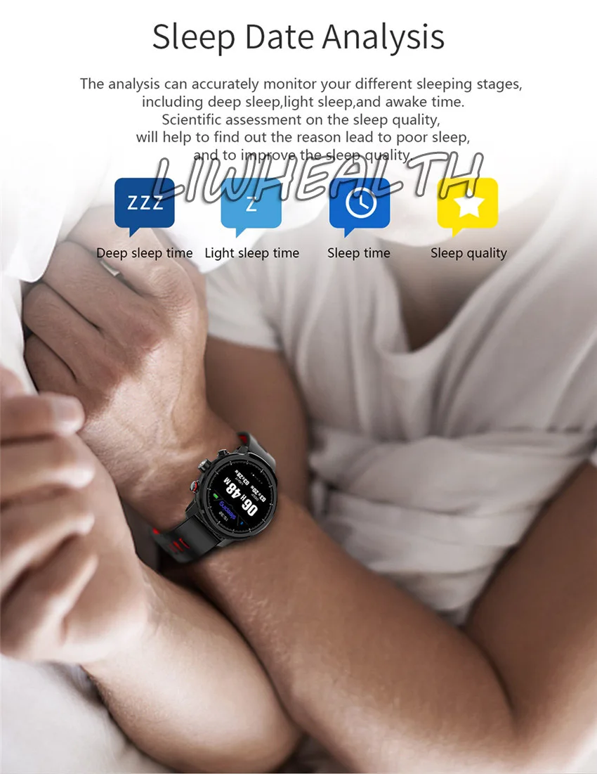 360 IP68 Плавание Смарт-часы Для мужчин светодиодный фонарь на открытом воздухе Sportwatch HR Смарт-часы Reloj подходит для IOS/Xiaomi/huawei/MOTO VS Q8/KW88 100D