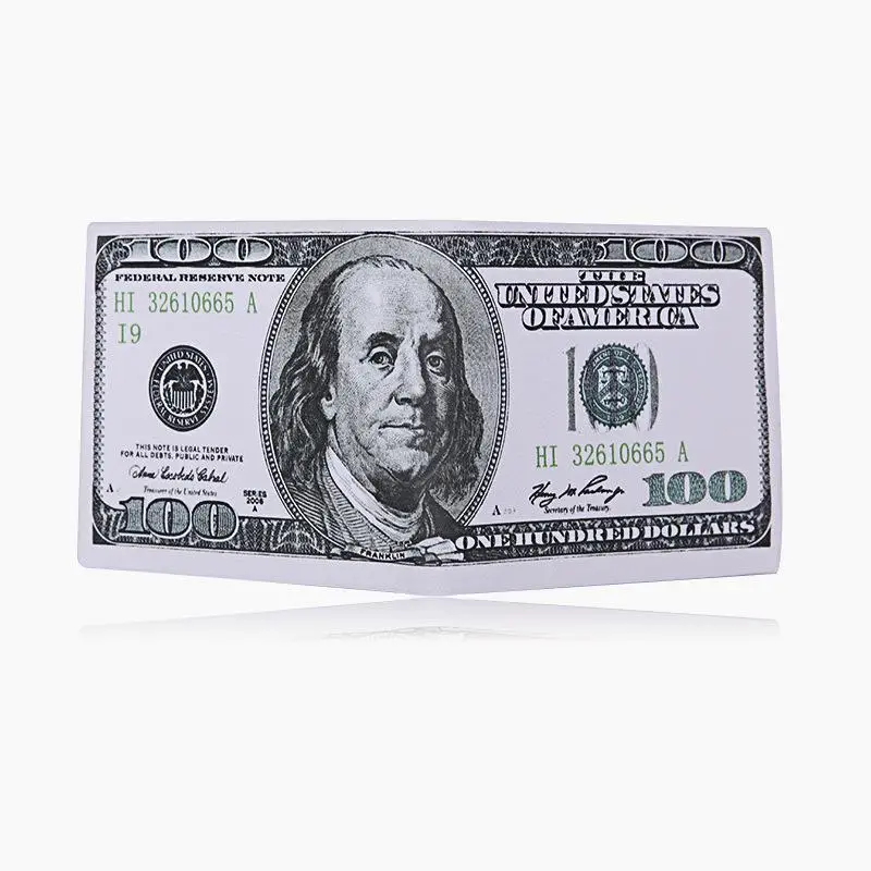 Новинка, мужской кошелек, ультра тонкий кошелек, billeteras para hombr, с рисунком банкнот, короткий кошелек, унисекс, кошелек для монет, кошелек для мужчин - Цвет: Old dollar 100