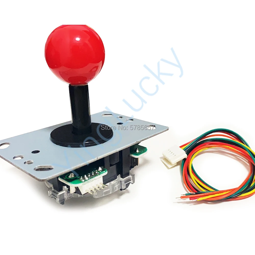 

2pcs Copy Sanwa joystick high quality 5Pin Fighting rocker arcade kit joystick usb encoder switch with Topball and 5pin wire