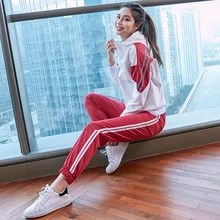 Fashion Zipper Autumn Sportsuit Woman Long Sleeve Twinset Jogging Suits Sports Dancing Wear For Women Gym Sportswear