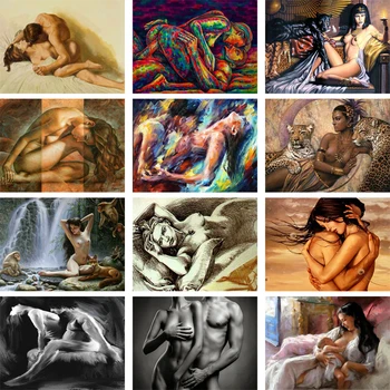 

New 5d Diy Diamond Painting Full Square Round Drill Diamond Embroidery Cross Stitch Patterns Nude Art Home Decor