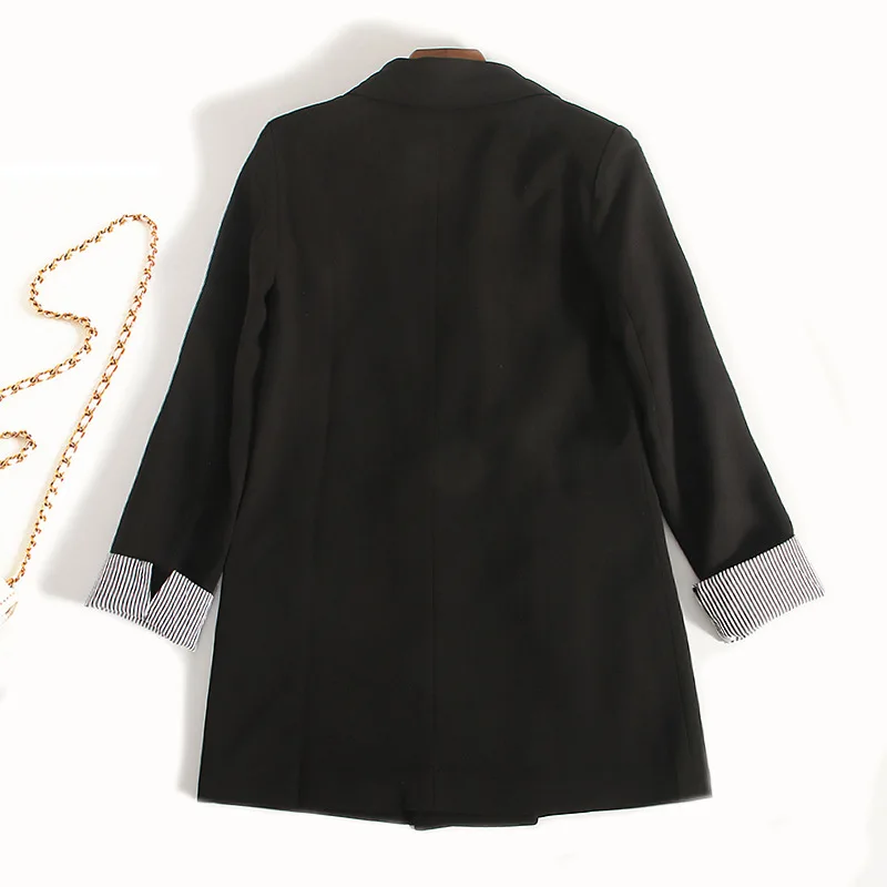 2020 new autumn office jacket high quality Casual double breasted solid color female blzer Loose long sleeve ladies small suit