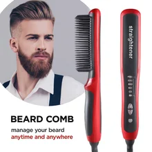 Multifunctional Men Beard Straightener Comb Women Anti-Scald Hair Straightening Brush Comb Fast Heating Hair Straightener