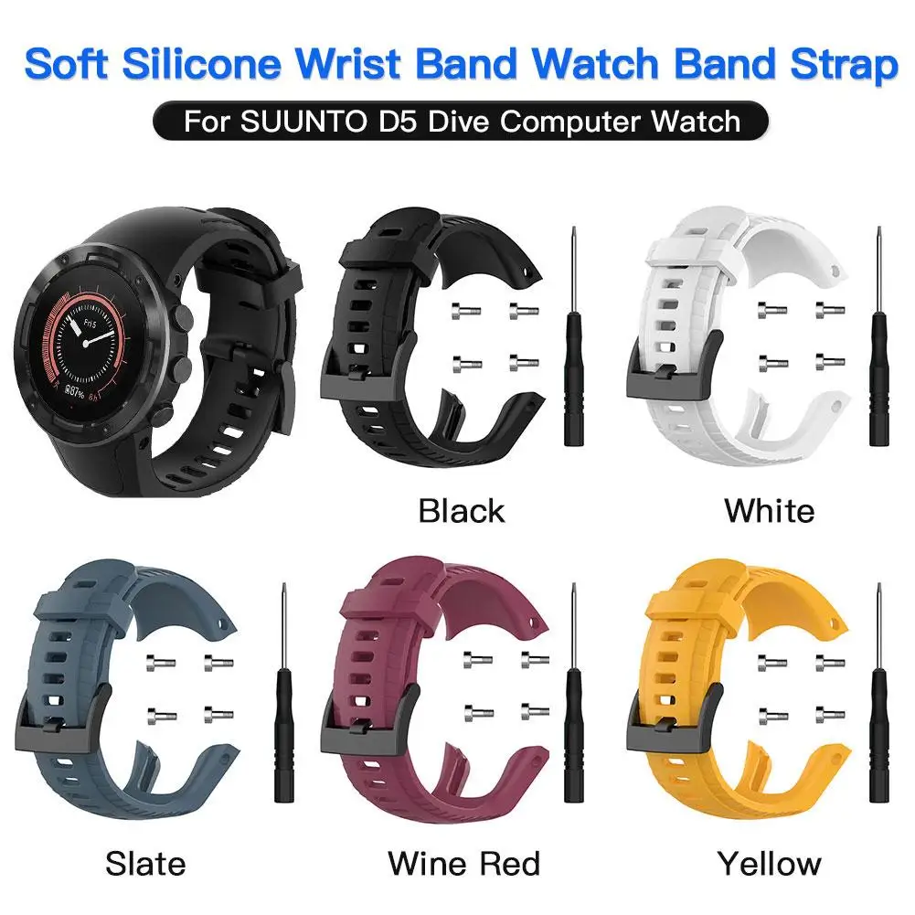

Soft Silicone Wrist Band Watch Band Strap Replacement For SUUNTO D5 Dive Computer Watch