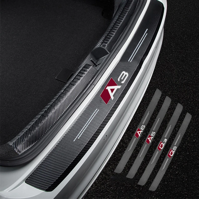 For Audi A3 A4 A5 A6 A7 A8 Q3 Q5 Q7 Q8 accessories Car trunk decorative protective stickers High-quality carbon fiber fabric | Автомобили