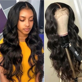 

180 Density Body Wave Human Hair Wigs Pre Plucked HairLine Remy Malaysian Hair Lace Front Wigs With Baby Hair For Black Womens
