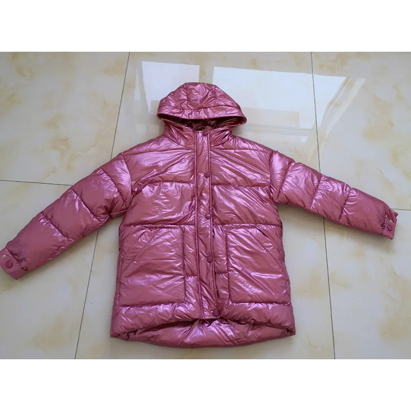 Voobuyla/Блестящая серебряная куртка для женщин; зимнее пальто с поясом; Женская куртка-бомбер с хлопковой подкладкой; парка с капюшоном; Abrigos Mujer Invierno