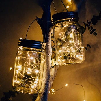 

Creative Design Solar Fairy String Light Practical Classic Texture 30 LED Mason Jar Bottle Lamp for Home Bedroom Decor
