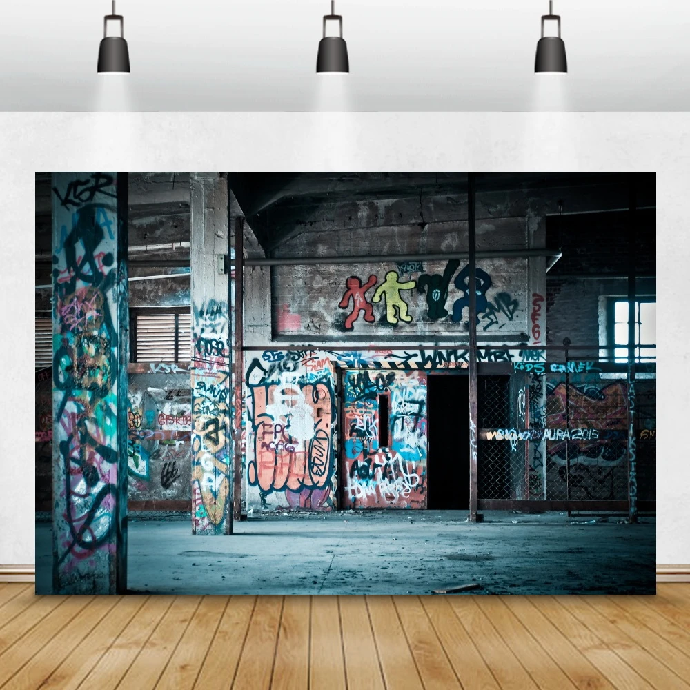 Laeacco Grunge Graffiti Deserted Room Interior Photography Backgrounds  Brick Cement Wall Photographic Backdrops For Photo Studio - Backgrounds -  AliExpress