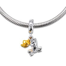 DIY Подходит для Pandora шармы браслеты стерлингового серебра 925-ювелирные изделия Принцесса Тиана Лягушка принц Висячие бусины