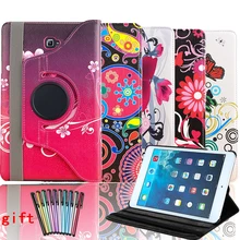 Capinha para samsung galaxy tab um tablet 10.1 caso tab a a6 2016 SM-T580 t580n t585 t585c 360 rotativo suporte capa funda + stylus(China)