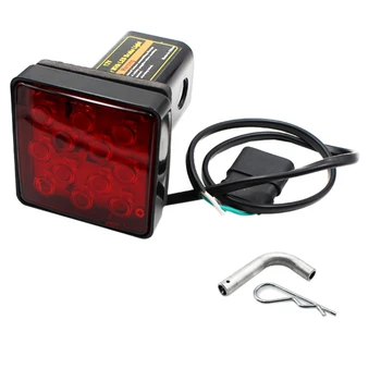 

12-Led Brake Light Trailer Hitch Cover Fit Towing & Hauling 2 inch Standard Size Receiver for Chevrolet Gmc Nissan Ford(Red)