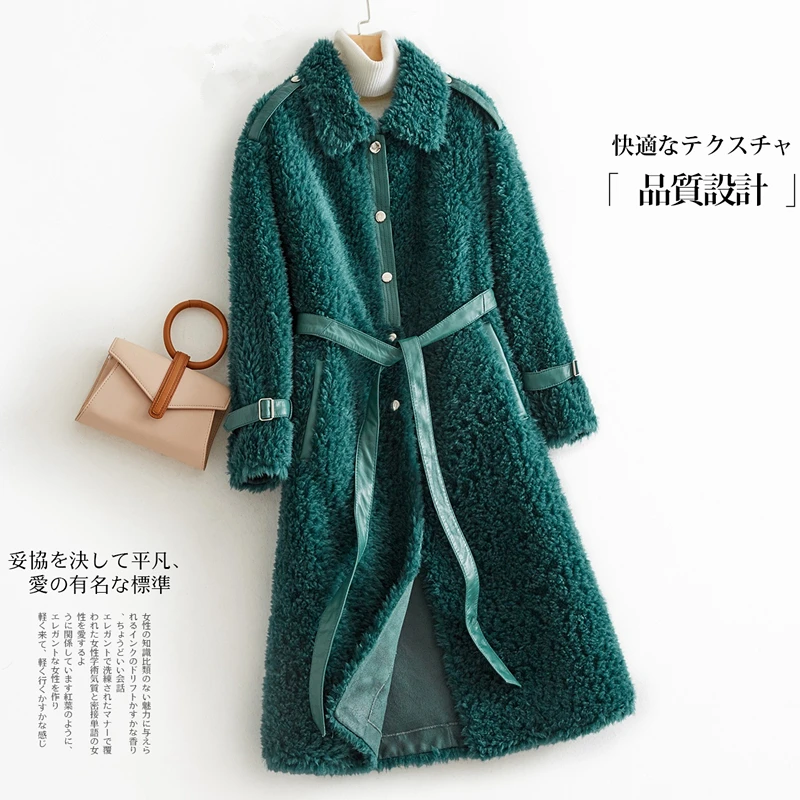 

Real Fur Coat Female Long Vintage Sheep Shearing Jacket Women Winter Clothes 2020 Korean Elegant Wool Tops Coats Jackets 6112