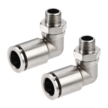

uxcell 2Pcs Push to Connect Tube Fitting 10mm Tube to 1/8PT Male Elbow L Shape for Polyurethane or Nylon Tubing etc