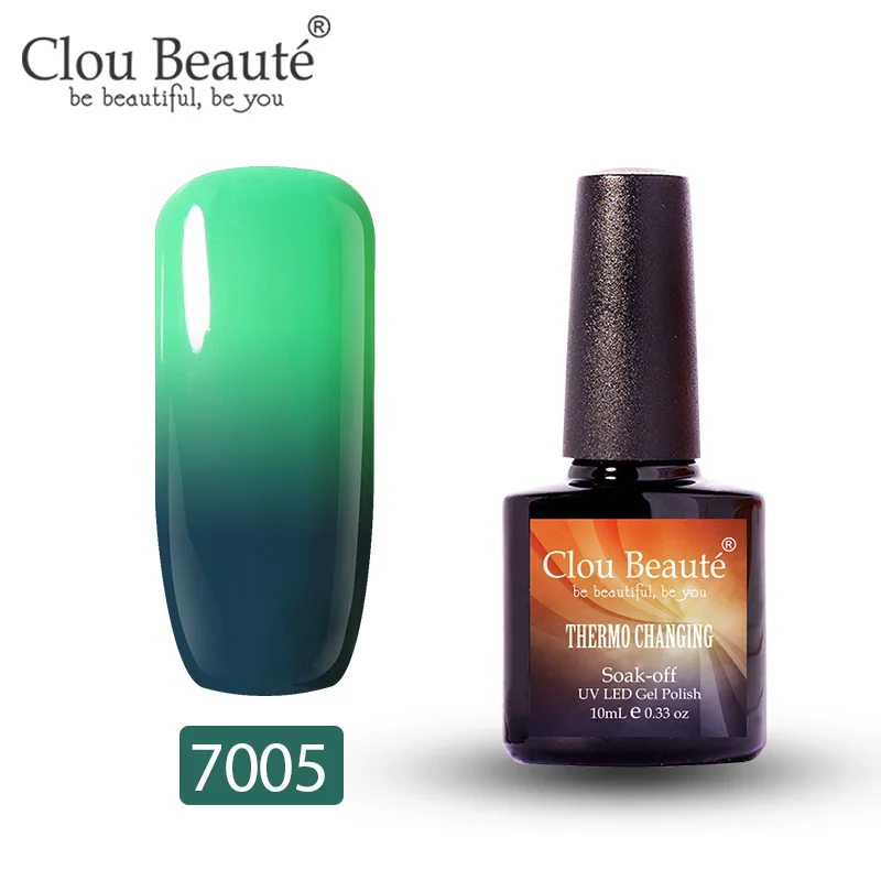 7005 Clou Beaute термо-меняющийся УФ-гель для ногтей Топ УФ светодиодный гель лак для ногтей Гибридный впитывающий гель лак Лаки Lucky Nail paint 10 мл - Цвет: 7005