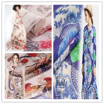 

Jade feng shang-Digital Printed Linen and Silk Fabric Silk si ma Clothing Cheongsam Dress Fabric, Linen
