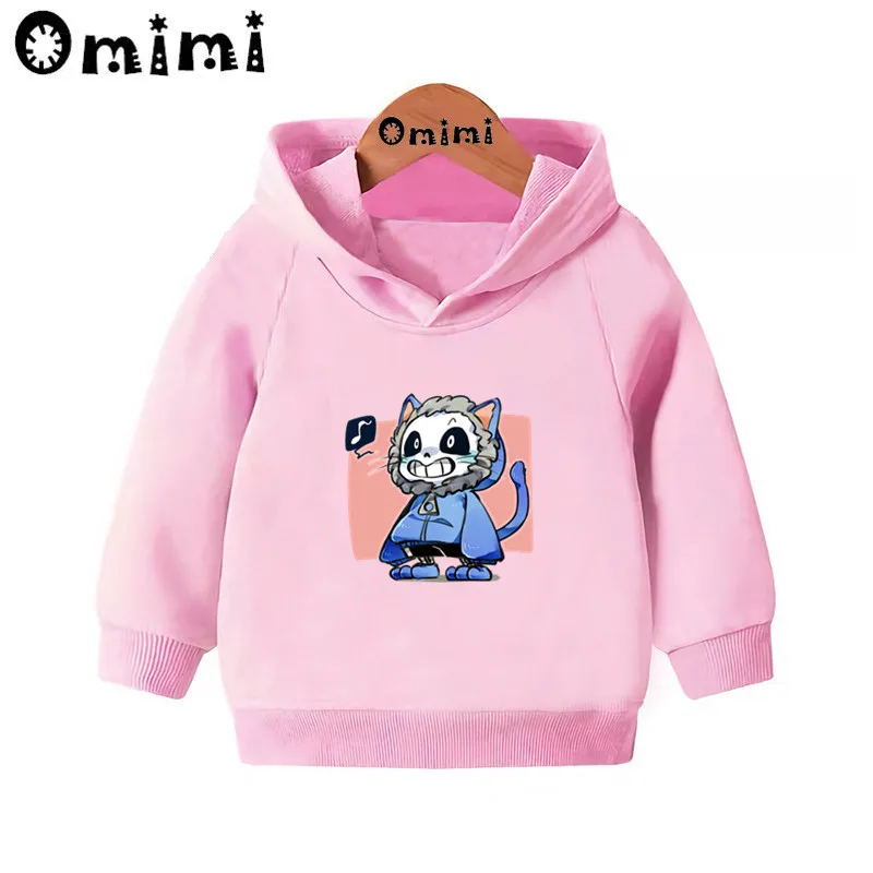 Толстовки с героями мультфильмов «Dabbing Undertale Sans»; детские толстовки с капюшоном; крутой пуловер для малышей; топы для девочек и мальчиков; осенняя одежда; KMT3053 - Цвет: Pink-3053L