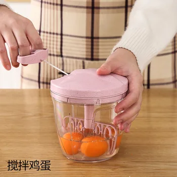 

Household Hand Pull Meat Grinder Multi-functional Juicer Mixer 5 Blades Small Whirlwind Food Mixer