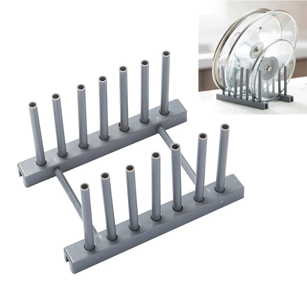 Kitchen Storage Shelf Pratical Dish Plate Drain Rack Multifunctional Tableware Drying Storage Tray Home T shape Pot Lid Shelf