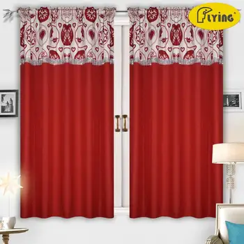 

Flying Printted Fabric with color Heavy Fabric Curtain for Middle Window Bed room Window Christmas Design Curtain