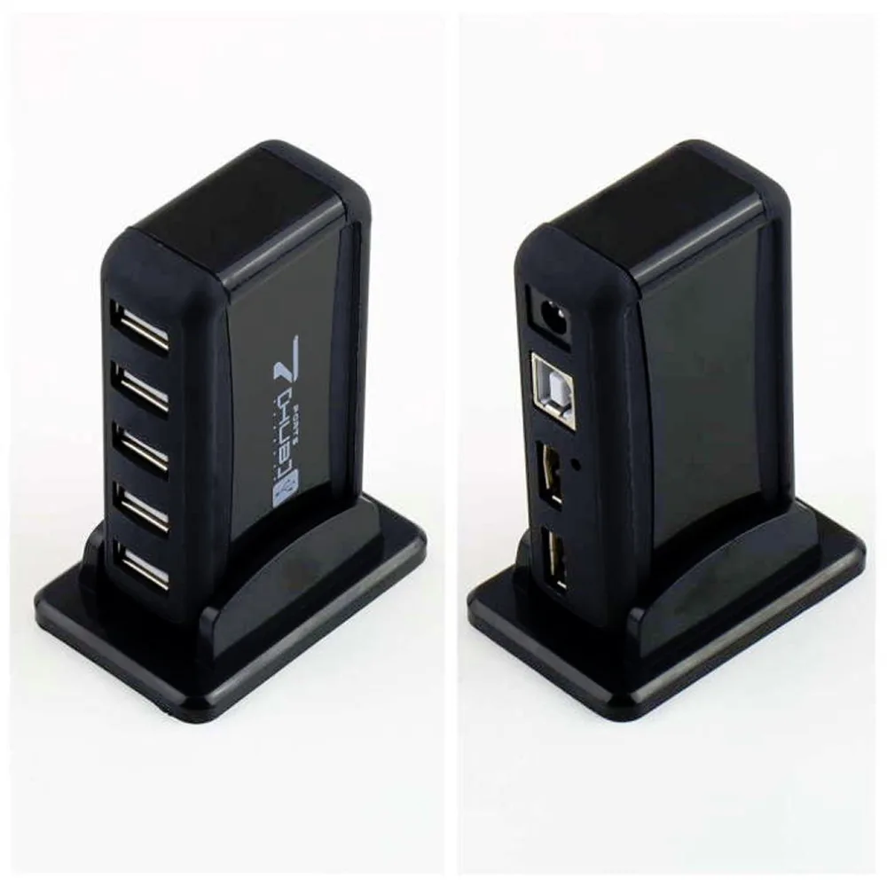 Высокая Скорость 7 Порты и разъёмы USB 2,0 концентратор Портативный идеально подходит для туристического USB Hub адаптер переменного тока питания для ноутбука ПК компьютер(штепсельная Вилка европейского стандарта) Прямая