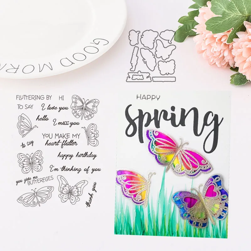 

Carbon Steel Paper Card Cutting Die Crafts Clear Stamp Multifunction Embossing Folder Butterfly Die Mold Photo Album Decor