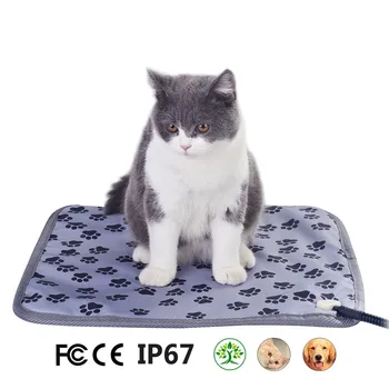 

Pet Heat Pad Mat Electric Heating Pad For Small Dogs Cats Temperature Adjustable Cushion Blanket Hot Blanket Print 20Jan13