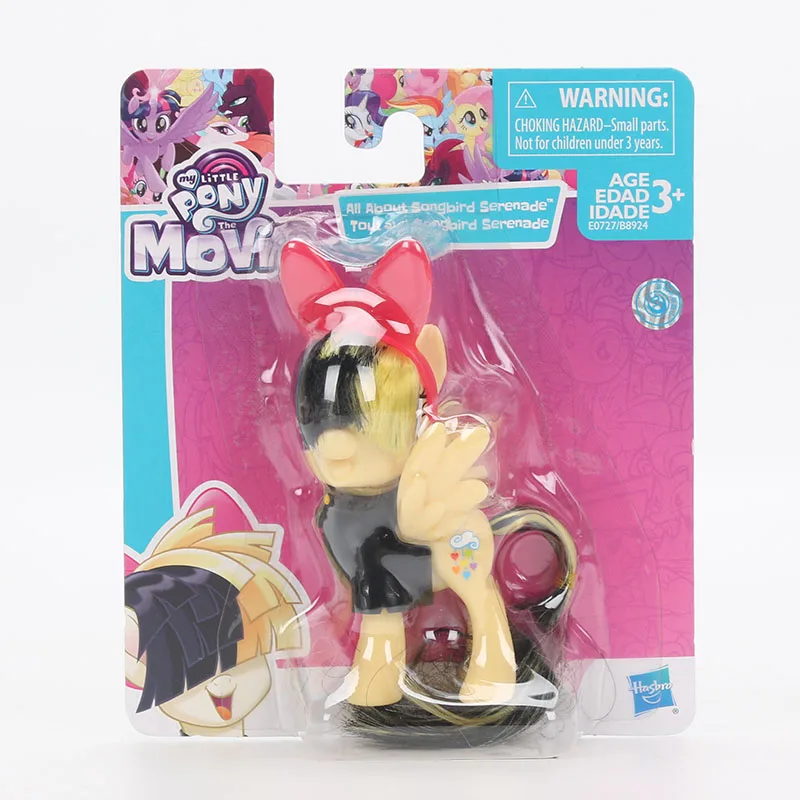 Игрушки My Little Pony, коллекционные экшен-фигурки из ПВХ, персонажи мультсериала «Дружба — это чудо» — пони Радуга Дэш, Пинки Пай, Лира Хартстрингс, Рарити - Цвет: black yellow