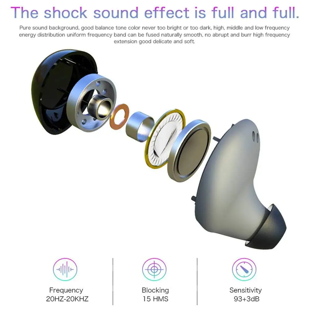 TWS Беспроводная bluetooth-гарнитура водонепроницаемый BT5.0 Высокое качество 3D стерео портативные спортивные Игровые наушники для всех мобильных касаний