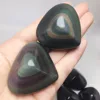Natural Rainbow Obsidian Cat Eyes Quartz Crystal Heart Stones Healing Quartz Crystals And Minerals Specimen Decor Gift 4