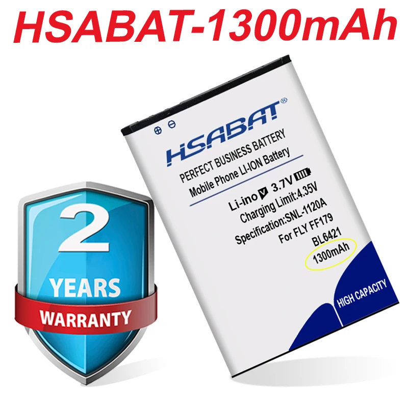 HSABAT Топ бренд 100% новый 1300mAh BL6421 Аккумулятор для Fly FF179 в наличии|Аккумуляторы