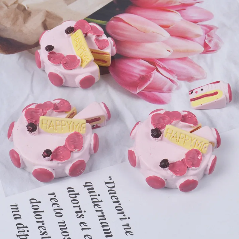 

10pcs Simulation Cartoon Cream Birthday Cake Mobile Phone Box Stationery Box Accessories Cute DIY Refrigerator Magnet Material